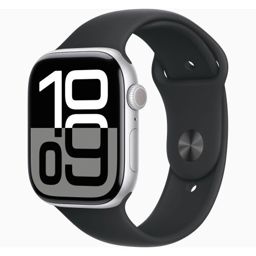 Apple Watch Series 10 - 46mm - S/M - Silver Aluminum Case - Black