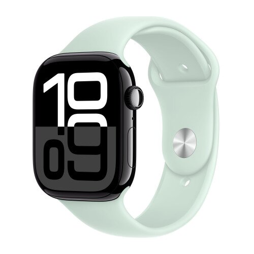 Apple Watch Series 10 - 46mm - S/M - Jet Black Aluminum Case - Aquamarine