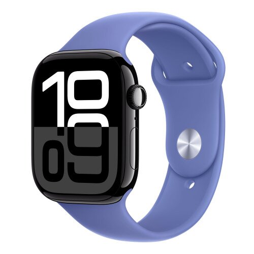 Apple Watch Series 10 - 46mm - M/L - Jet Black Aluminum Case - Periwinkle