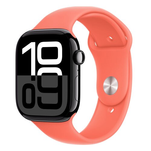 Apple Watch Series 10 - 46mm - M/L - Jet Black Aluminum Case - Tangerine