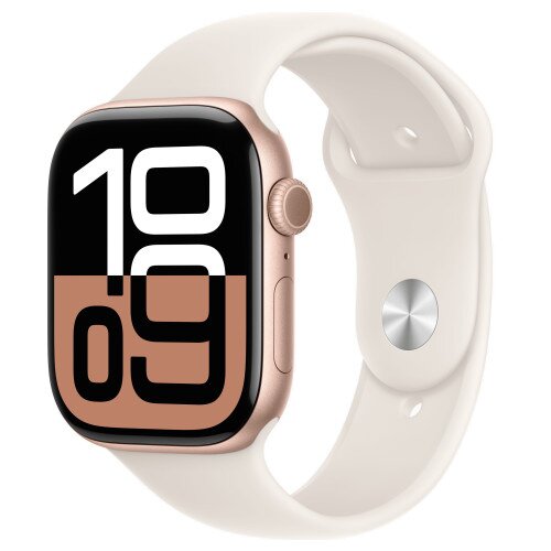 Apple Watch Series 10 - 46mm - S/M - Rose Gold Aluminum Case - Starlight