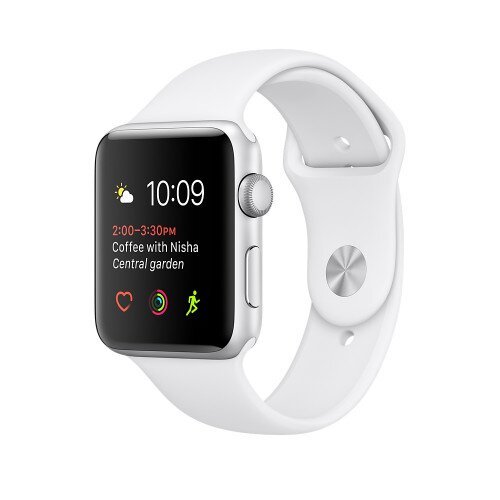 Apple Watch Series 1 - 42mm - Silver Aluminum Case - with White Sport Band