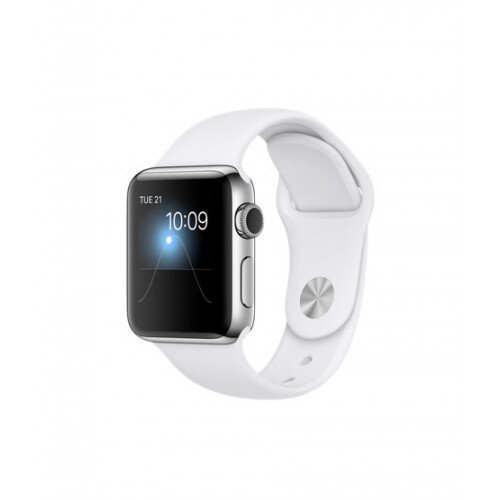 Apple Watch Series 2 - 38mm - Stainless Steel Case - with White Sport Band