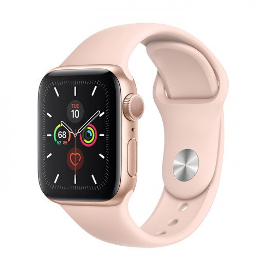 Apple Watch Series 5 with Pink Sand Sport Band - Gold Aluminum Case - 44mm
