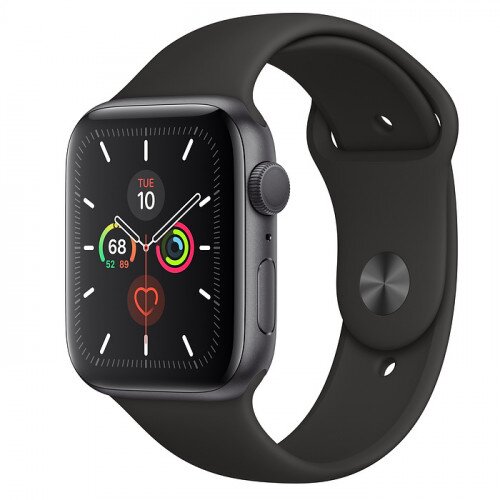 Apple Watch Series 5 with Black Sport Band - Space Gray Aluminum Case - 44mm