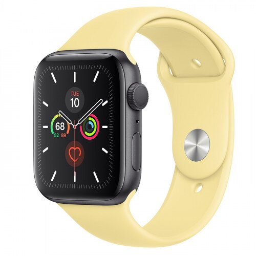 Apple Watch Series 5 with Lemon Cream Sport Band - Space Gray Aluminum Case - 40mm