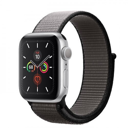 Apple Watch Series 5 with Anchor Gray Sport Loop - Silver Aluminum Case - 44mm