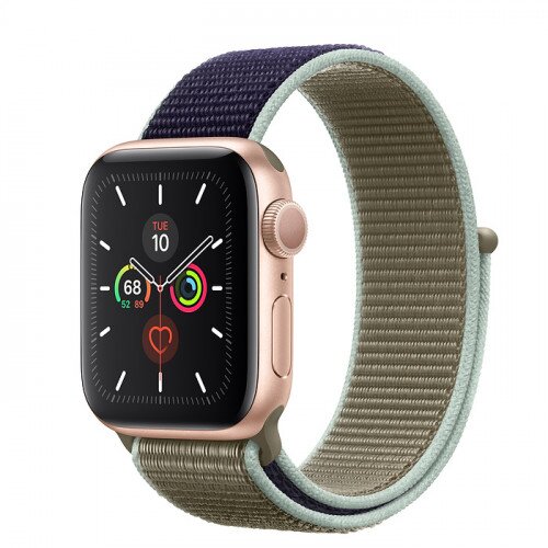 Apple Watch Series 5 with Khaki Sport Loop - Gold Aluminum Case - 40mm
