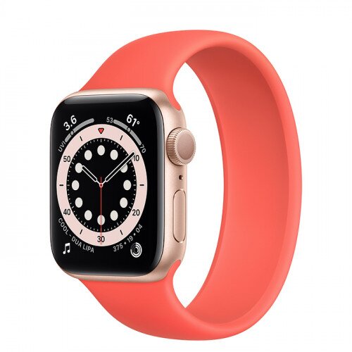 Apple Watch Series 6 Gold Aluminum Case with Solo Loop - 40mm - Size-6 - Pink Citrus