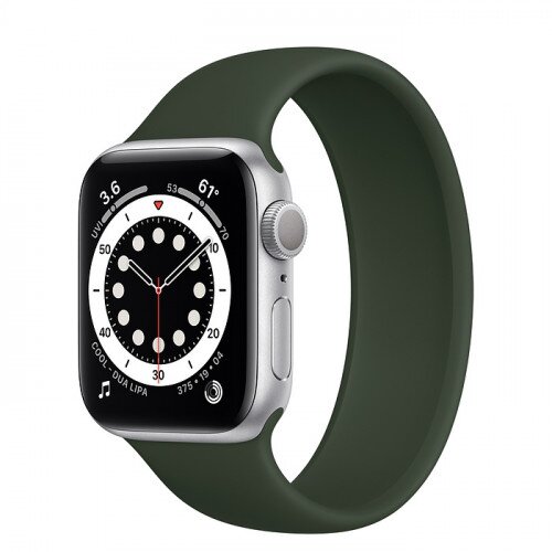 Apple Watch Series 6 Silver Aluminum Case with Solo Loop - 40mm - Size-4 - Cyprus Green