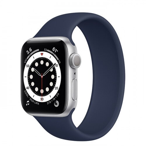 Apple Watch Series 6 Silver Aluminum Case with Solo Loop - 40mm - Size-7 - Deep Navy