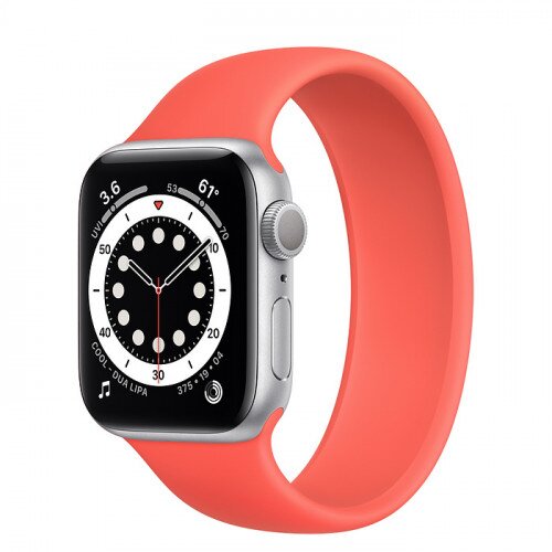 Apple Watch Series 6 Silver Aluminum Case with Solo Loop - 40mm - Size-5 - Pink Citrus