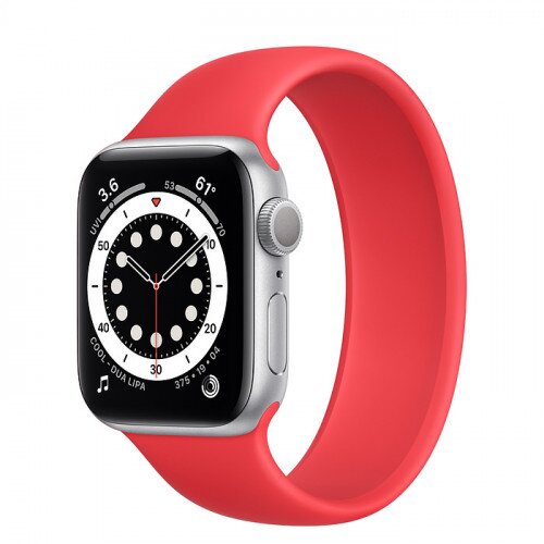 Apple Watch Series 6 Silver Aluminum Case with Solo Loop - 40mm - Size-4 - Product Red