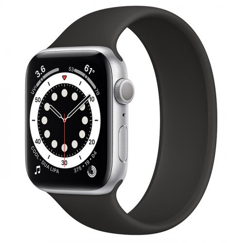 Apple Watch Series 6 Silver Aluminum Case with Solo Loop - 44mm - Size-4 - Black