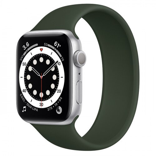 Apple Watch Series 6 Silver Aluminum Case with Solo Loop - 44mm - Size-12 - Cyprus Green