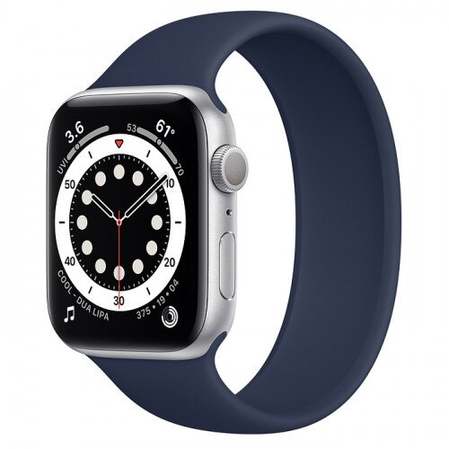 Apple Watch Series 6 Silver Aluminum Case with Solo Loop - 44mm - Size-8 - Deep Navy