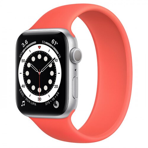 Apple Watch Series 6 Silver Aluminum Case with Solo Loop - 44mm - Size-6 - Pink Citrus