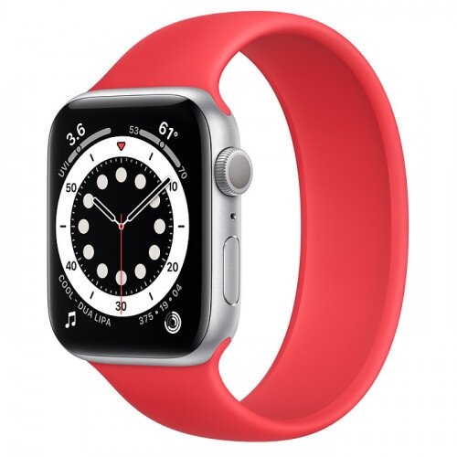 Apple Watch Series 6 Silver Aluminum Case with Solo Loop - 44mm - Size-9 - Product Red