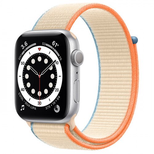Apple Watch Series 6 Silver Aluminum Case with Sport Loop - 44mm - Cream