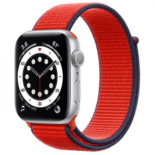 Apple Watch Series 6 Silver Aluminum Case with Sport Loop - 44mm - Product Red
