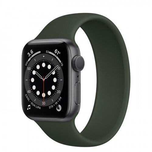 Apple Watch Series 6 Space Gray Aluminum Case with Solo Loop - 40mm - Size-4 - Cyprus Green
