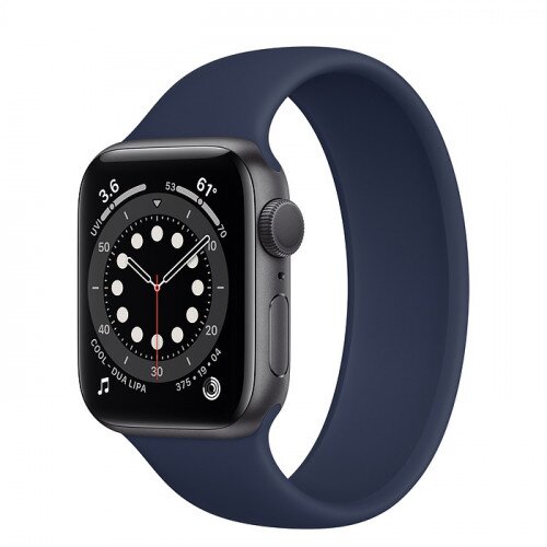 Apple Watch Series 6 Space Gray Aluminum Case with Solo Loop - 40mm - Size-4 - Deep Navy