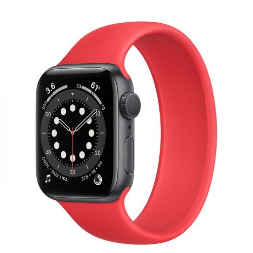 Apple Watch Series 6 Space Gray Aluminum Case with Solo Loop - 40mm - Size-3 - Product Red