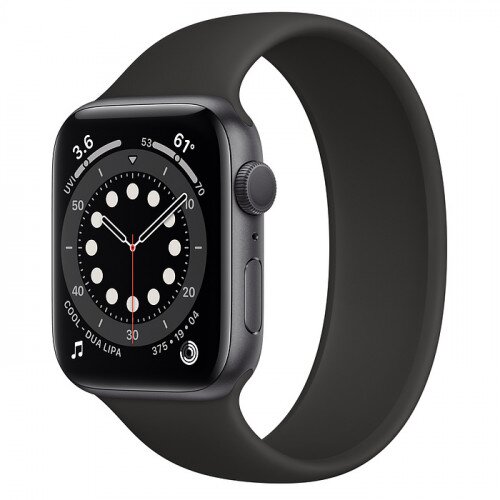 Apple Watch Series 6 Space Gray Aluminum Case with Solo Loop - 44mm - Size-10 - Black