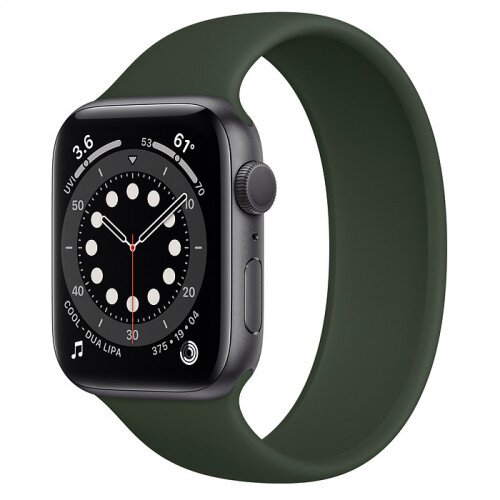 Apple Watch Series 6 Space Gray Aluminum Case with Solo Loop - 44mm - Size-8 - Cyprus Green