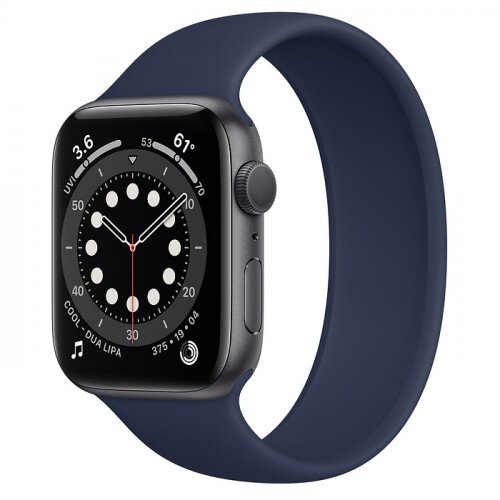 Apple Watch Series 6 Space Gray Aluminum Case with Solo Loop - 44mm - Size-5 - Deep Navy
