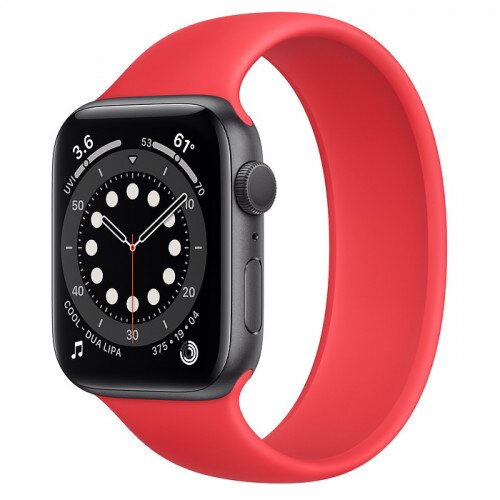 Apple Watch Series 6 Space Gray Aluminum Case with Solo Loop - 44mm - Size-12 - Product Red