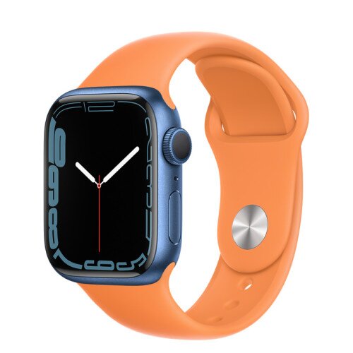 Apple Watch Series 7 Blue Aluminum Case with Sport Band - Marigold - 41mm