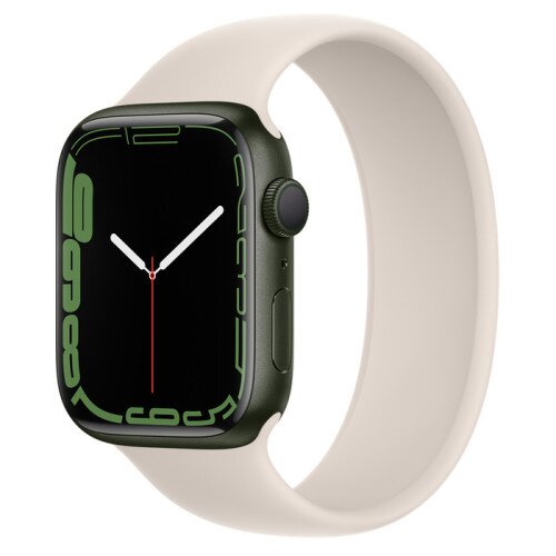Apple Watch Series 7 Green Aluminum Case with Solo Loop - Starlight - 45mm - 12
