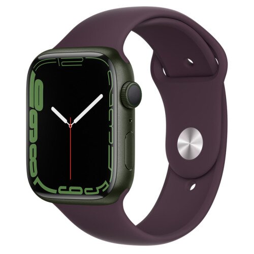 Apple Watch Series 7 Green Aluminum Case with Sport Band - Dark Cherry - 45mm
