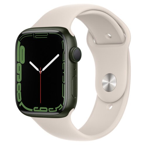 Apple Watch Series 7 Green Aluminum Case with Sport Band - Starlight - 45mm
