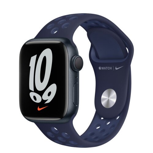 Apple Watch Series 7 Midnight Aluminum Case with Nike Sport Band - Midnight Navy/Mystic Navy - 41mm
