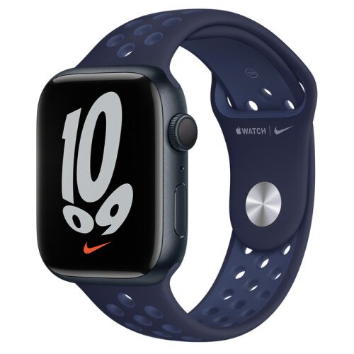 Apple Watch Series 7 Midnight Aluminum Case with Nike Sport Band - Midnight Navy/Mystic Navy - 45mm