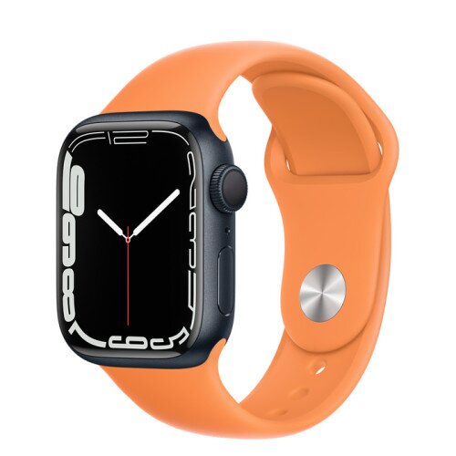 Apple Watch Series 7 Midnight Aluminum Case with Sport Band - Marigold - 41mm