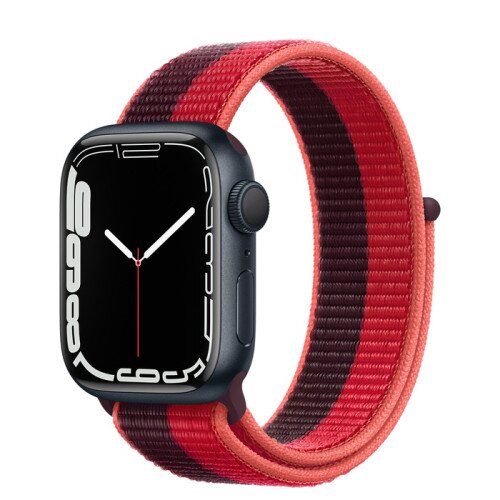 Apple Watch Series 7 Midnight Aluminum Case with Sport Loop - Product Red - 41mm