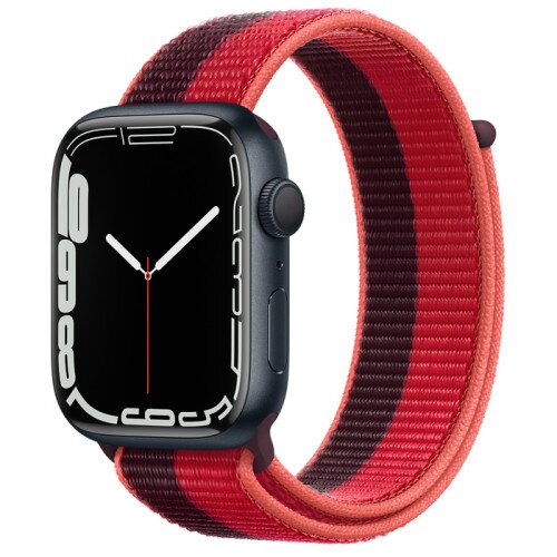 Apple Watch Series 7 Midnight Aluminum Case with Sport Loop - Product Red - 45mm