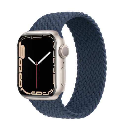 Apple Watch Series 7 Starlight Aluminum Case with Braided Solo Loop - Abyss Blue - 41mm - 5