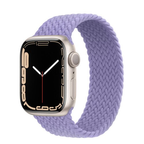 Apple Watch Series 7 Starlight Aluminum Case with Braided Solo Loop - English Lavender - 41mm - 3