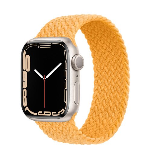 Apple Watch Series 7 Starlight Aluminum Case with Braided Solo Loop - Maize - 41mm - 5