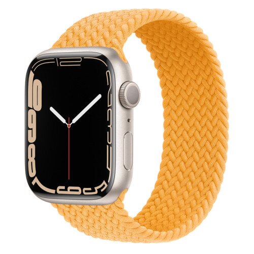 Apple Watch Series 7 Starlight Aluminum Case with Braided Solo Loop - Maize - 45mm - 12
