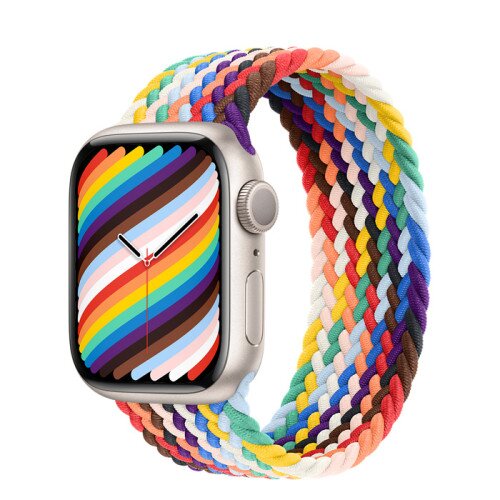 Apple Watch Series 7 Starlight Aluminum Case with Braided Solo Loop - Pride Edition - 41mm - 7