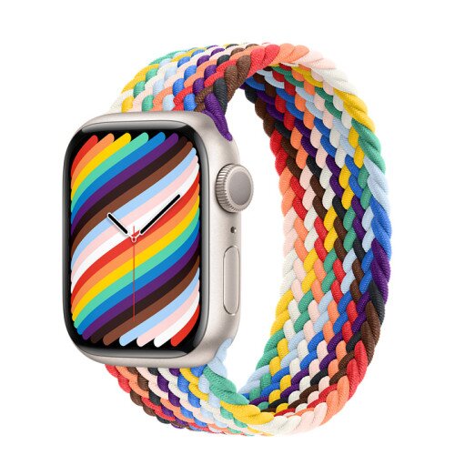 Apple Watch Series 7 Starlight Aluminum Case with Braided Solo Loop