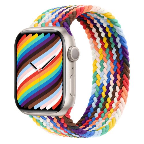 Apple Watch Series 7 Starlight Aluminum Case with Braided Solo Loop - Pride Edition - 45mm - 8