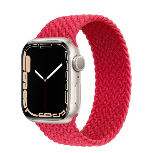 Apple Watch Series 7 Starlight Aluminum Case with Braided Solo Loop - Product Red - 41mm - 2