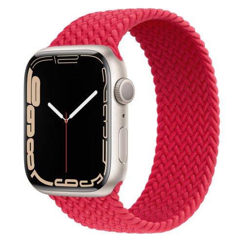 Apple Watch Series 7 Starlight Aluminum Case with Braided Solo Loop - Product Red - 45mm - 9