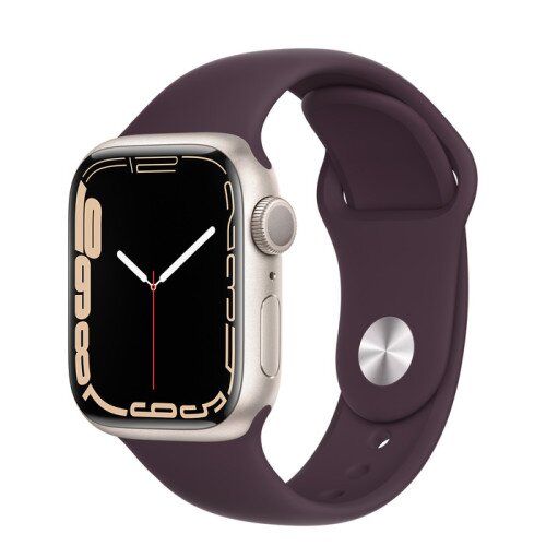 Apple Watch Series 7 Starlight Aluminum Case with Sport Band - Dark Cherry - 41mm